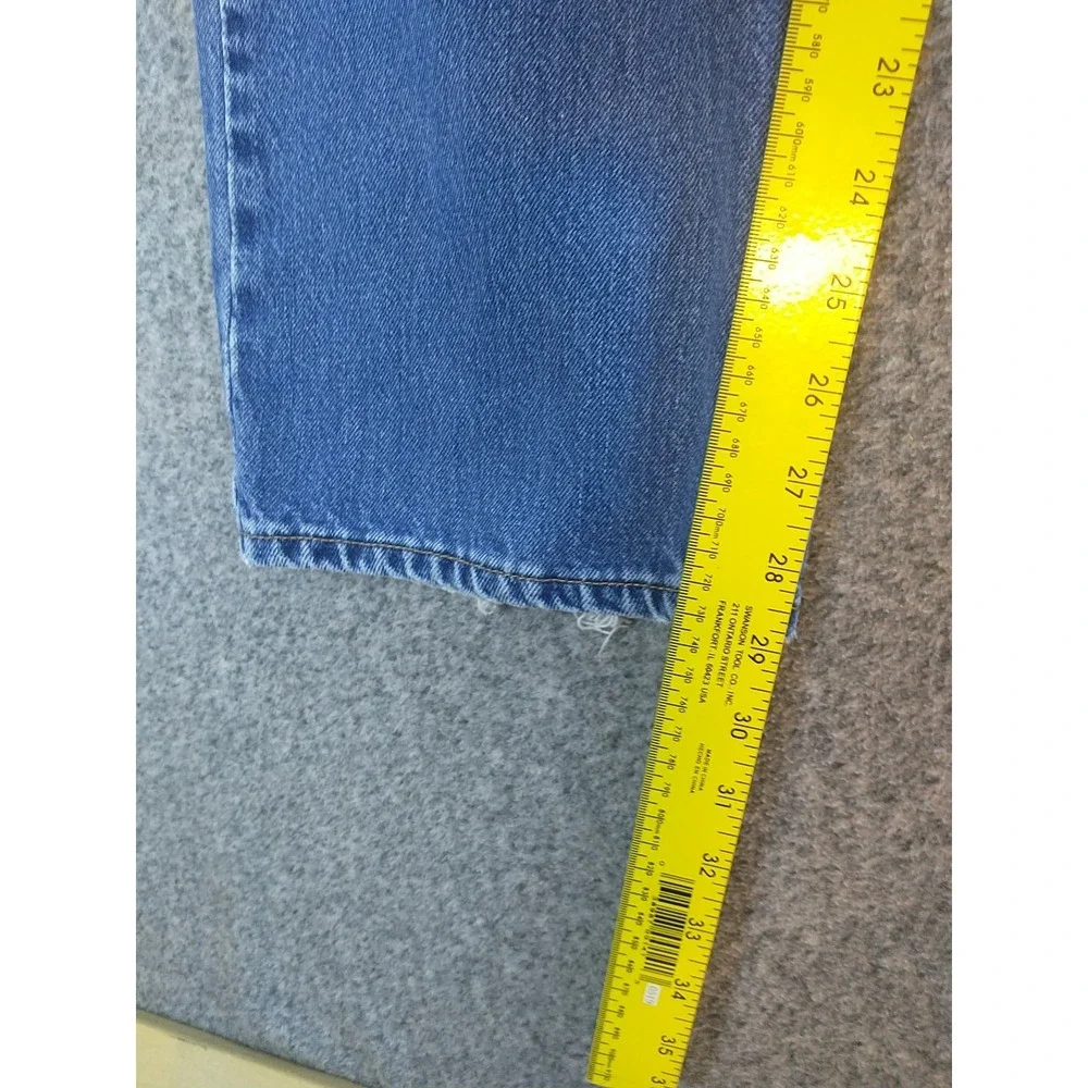 Levis 505 Regular Fit Straight Leg Jeans Mens 36x29 Medium Wash Denim Distressed
